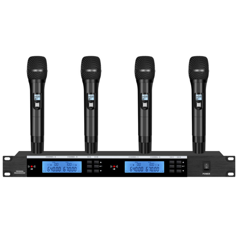 3CM红外对调频一拖四通道专业无线麦克风舞台演出UHF段防啸叫话筒