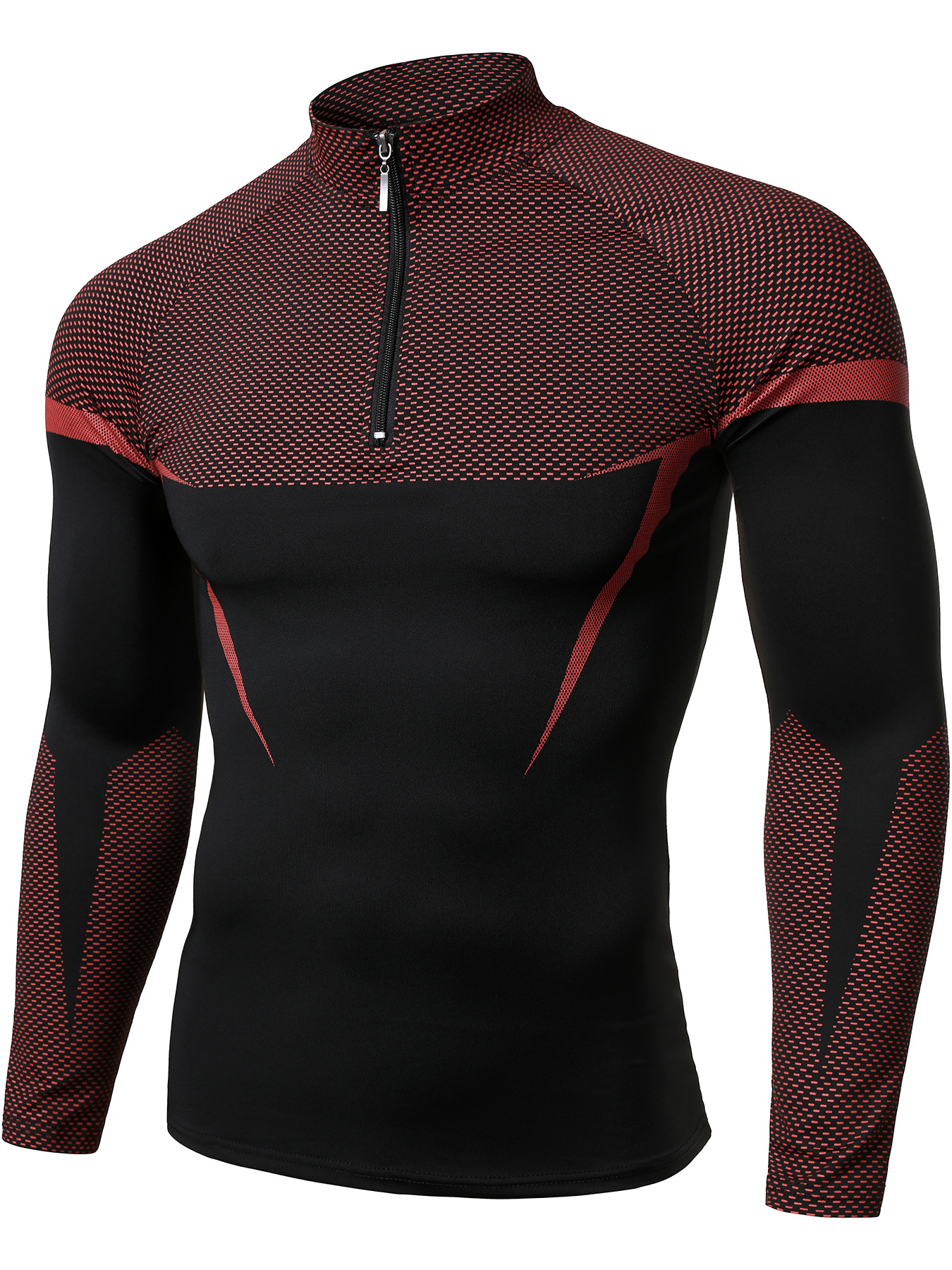 Men's Athletic Shirt Long Sleeve Quick Dry Workout Top For Gym_voghion.com