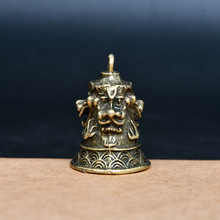 仿黄铜合金六字真言 心经铃铛 复古做旧龙纹吊钟铃铛配件批发默认