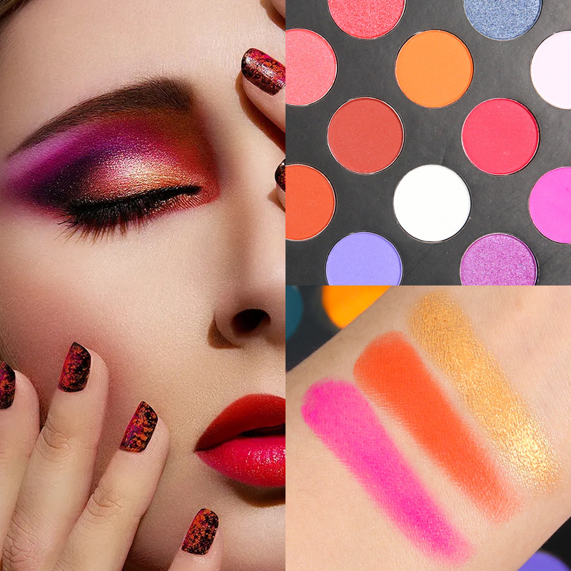 Europeo y americano 40-color negro Plaid sombra de ojos maquillaje artista especial polvo no volador de larga duración mate color tierra maquillaje sombra de ojos placa traje