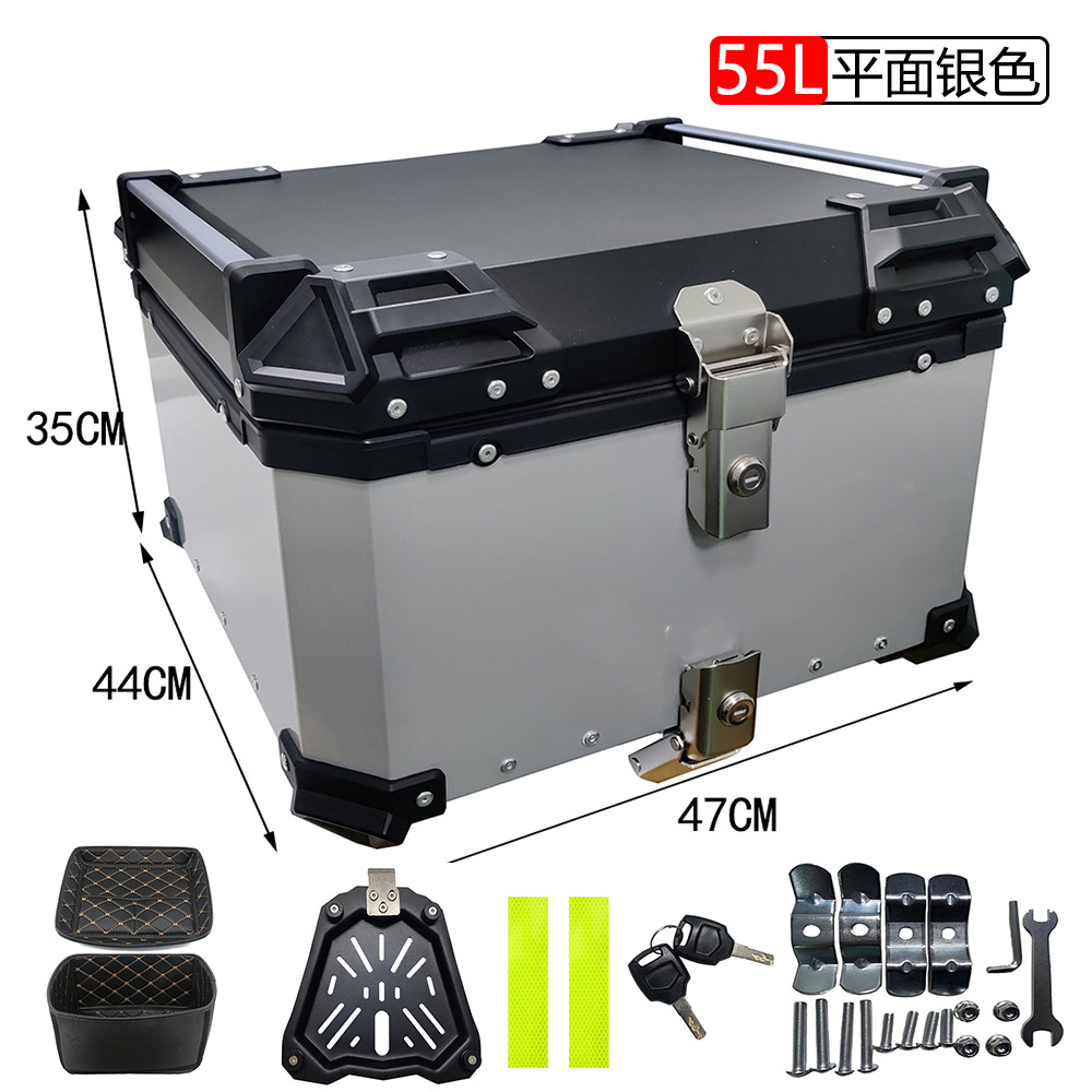 Caja de cola de aleación de aluminio de liberación rápida 25L30L36L45L55L65L caja de almacenamiento de la motocicleta caja de aluminio