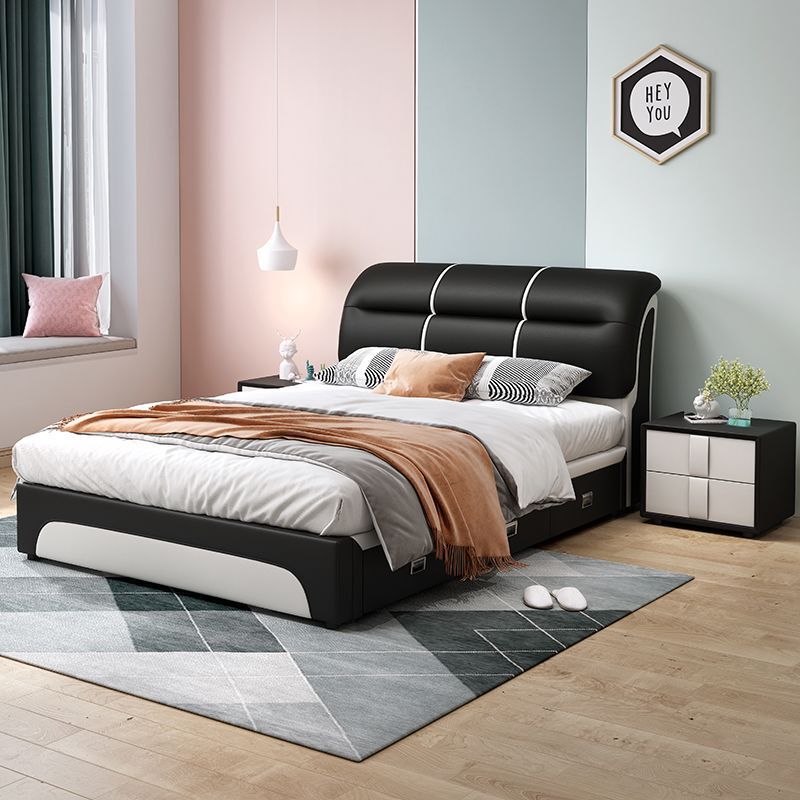 Children's Bed for Girls' Bedroom, Durable for Small Apartments, Soft Leather Bed for Guest Room, Simple Design Children's Bed for Girls' Bedroom, Durable for Small Apartments, Soft Leather Bed for Guest Room, Simple Design