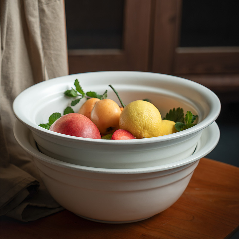 Tazón de sopa grande grueso mate, tazón de frutas, tazón de verduras de todo fósforo de color sólido para el hogar, tazón especial Maoxuewang, tazón grande de cerámica