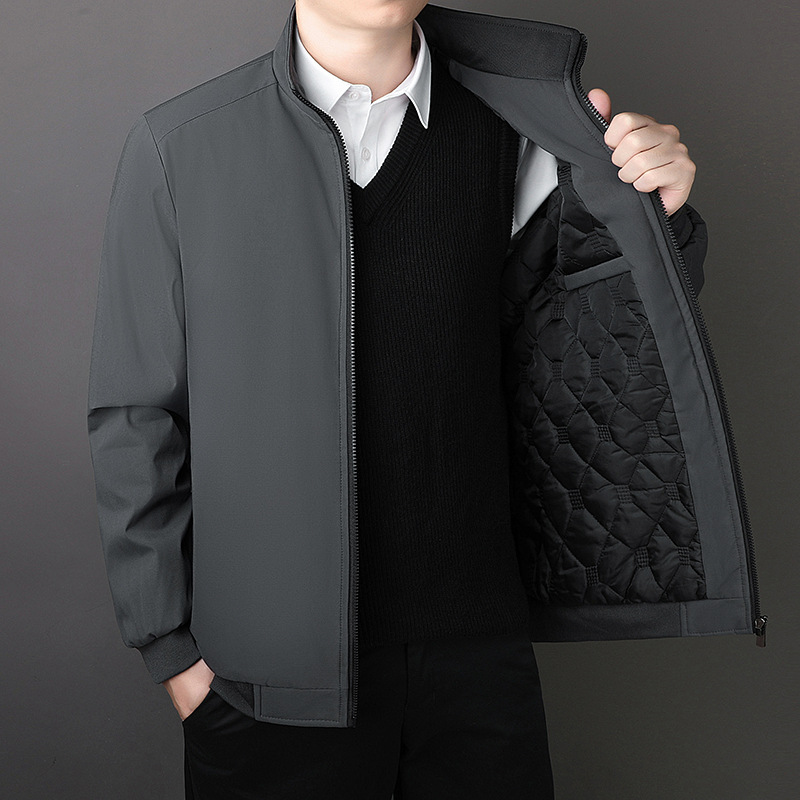 Papá de tamaño extra otoño y invierno con algodón de terciopelo de mediana edad con abrigo caliente de algodón de cuello de hombre ropa de algodón casual abuelo