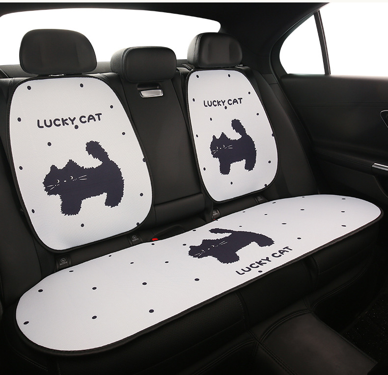 Car Seat Cushion, Universal Breathable Seat Cover for All Seasons, Female Seat Cover, Summer Gel Pad, Rear Single Piece Cartoon Cooling Pad
