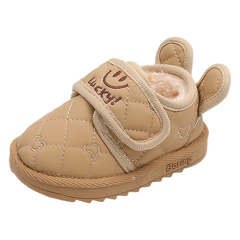 Botas de nieve para bebé botas de invierno de lana zapatos de algodón bebé niño bebé Niño Zapatos té de leche sonriente cara
