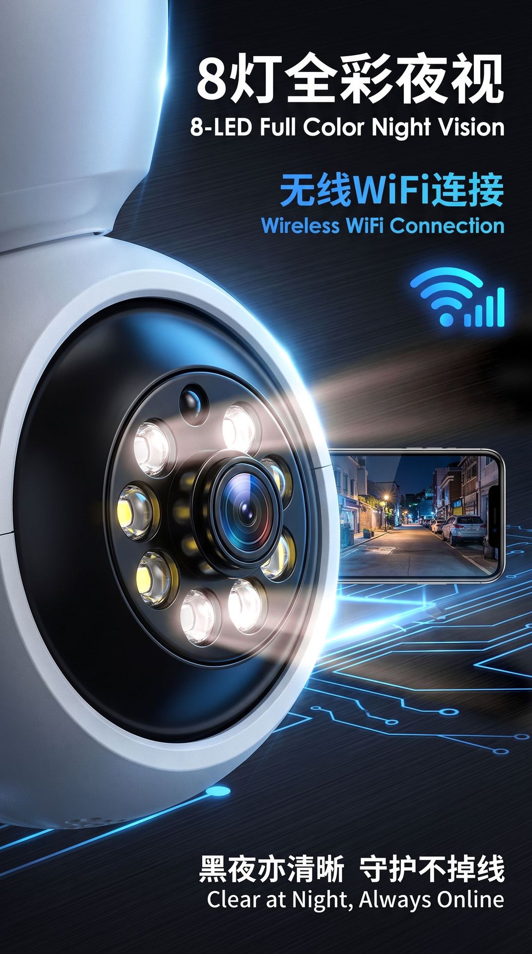 Yoosee 1080P smart light bulb camera with night vision, WiFi