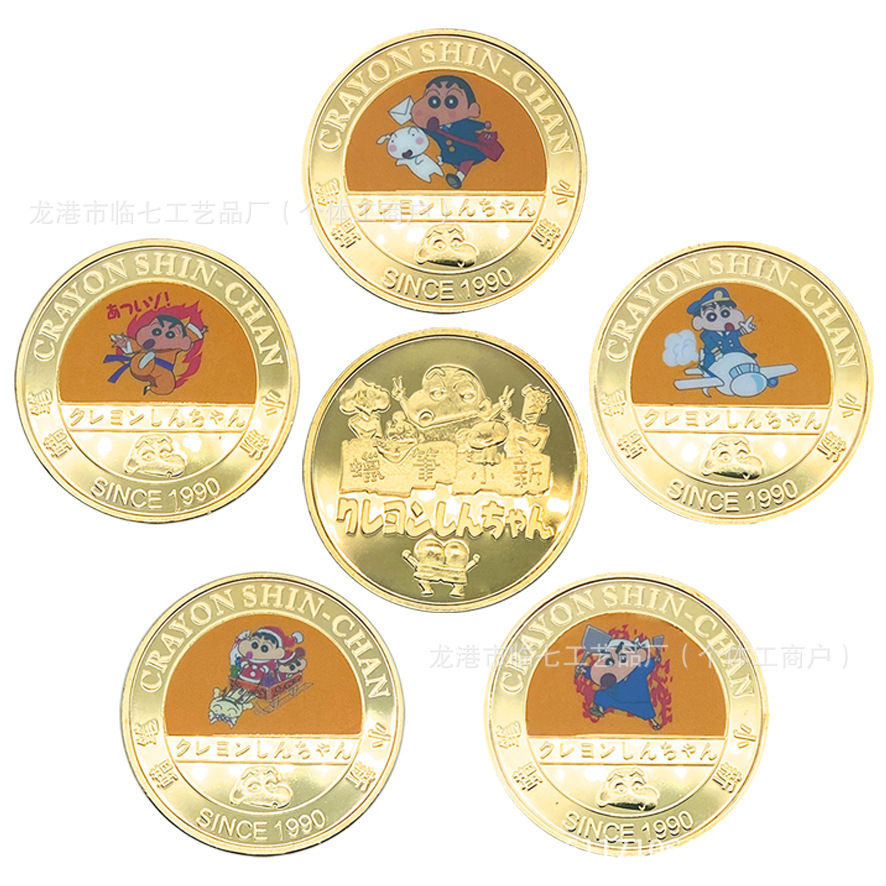 Lápiz de animación pequeño nuevo alrededor de doce monedas conmemorativas de pintura metálica coleccionable insignia puede ser aprobado