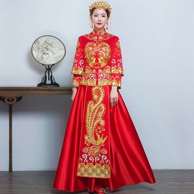 Xiu bride dress 2020 new pattern Dragon and gown Chinese style Wedding dress ancient costume Wedding dress Toast full dress marry 201