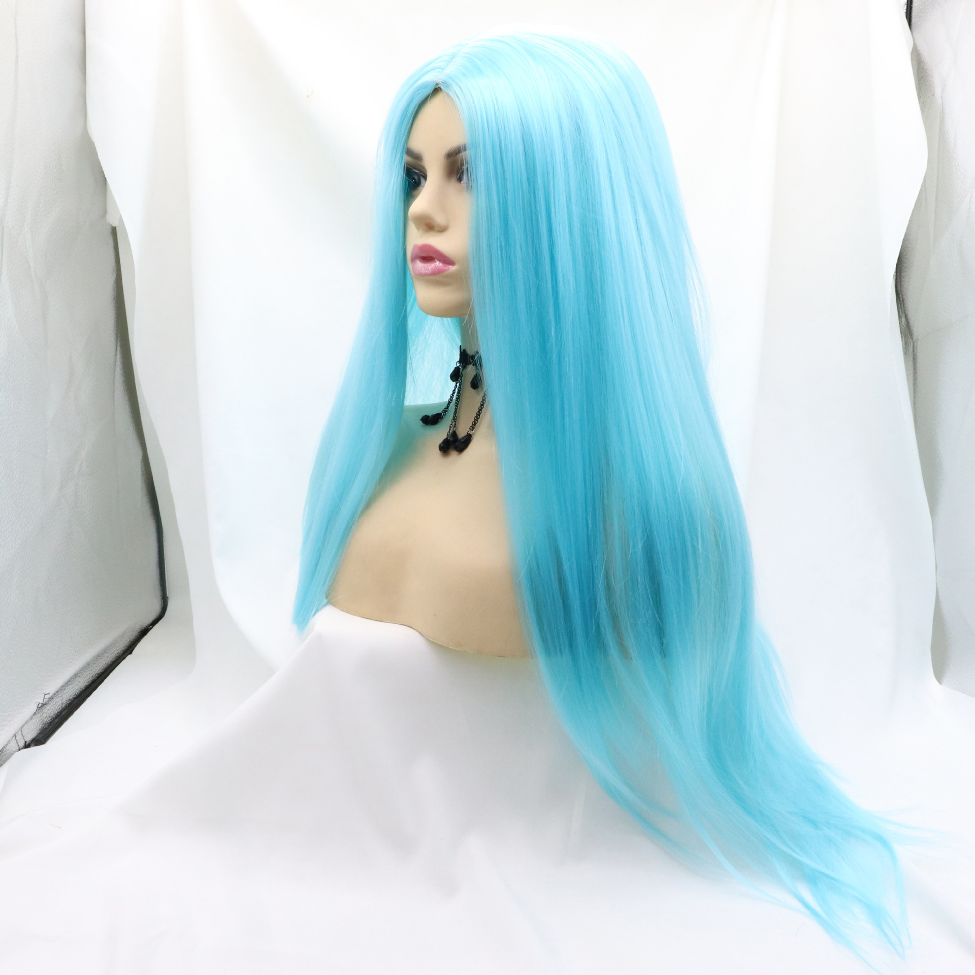 Europa y América NEWLOOK Front encaje moda nuevo cabello largo trenza peluca transfronteriza Lace Front Wigs