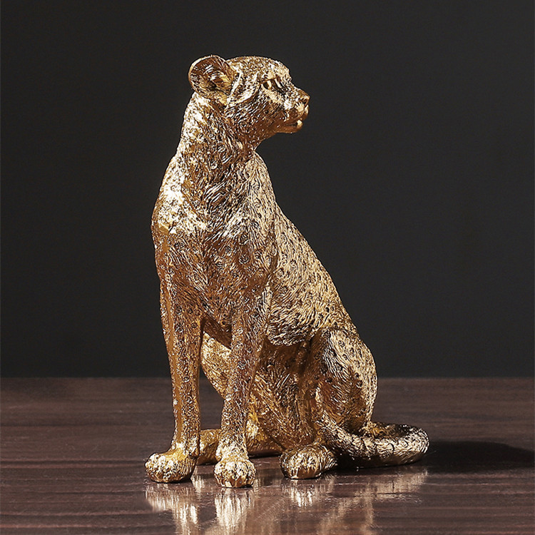 Transfronterizo moderno minimalista dinero leopardo resina artesanía sala de estar oficina arte decoración adornos al por mayor