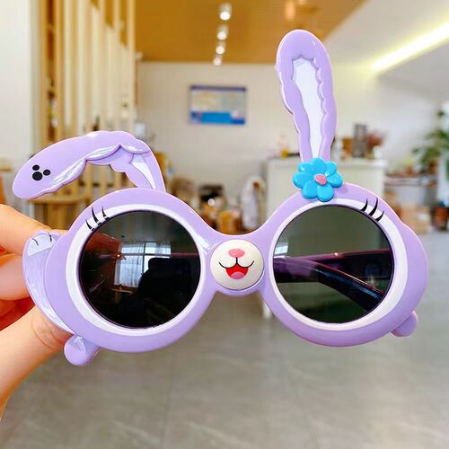 Cartoon Stitch Sunglasses Kids Girls UV Protection Polarized Sunglasses Cute Fashion Sun-Protective Rabbit Glasses
