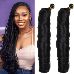 かつら女性外国貿易フレンチチューブかぎ針編みヘアアフリカ編組フレンチカールバルクヘア 24 インチ