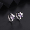 Tide, cute earrings, purple zirconium, silver 999 sample