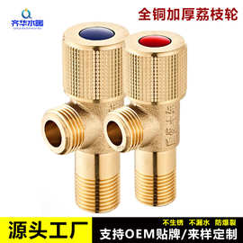 全铜角阀加厚冷热加长三角阀通用304不锈钢马桶热水器4分开关通用