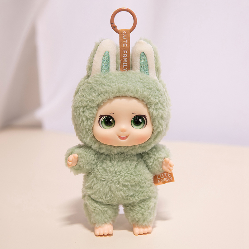 Cute silicona mascota familia colgante juguetes de peluche muñeca muñeca mochila muñeca llaveros muñeca