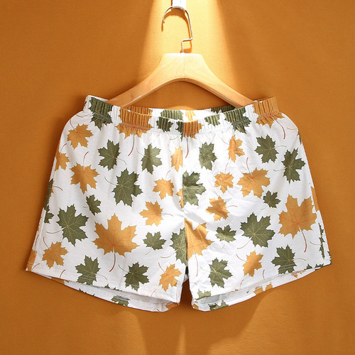 Factory direct sale men's A-line pants pure cotton loose large size straight-leg pants fat man sleep shorts three-quarter pants wholesale