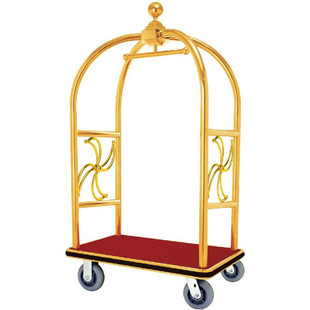 Thickened Hotel Lobby Luggage Cart Disassembly and Assembly of Luggage Cart for Individual Travelers Rose Gold Stainless Steel Luggage Transport Cart