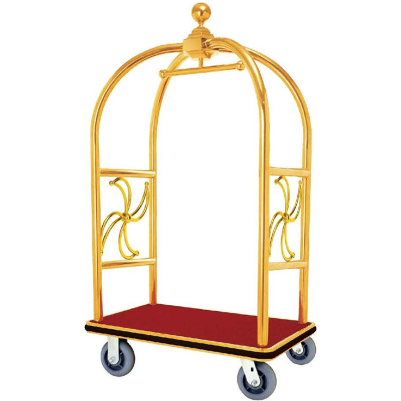 加厚酒店大堂行行李车拆装散客箱包车玫瑰金不锈钢箱包运送车