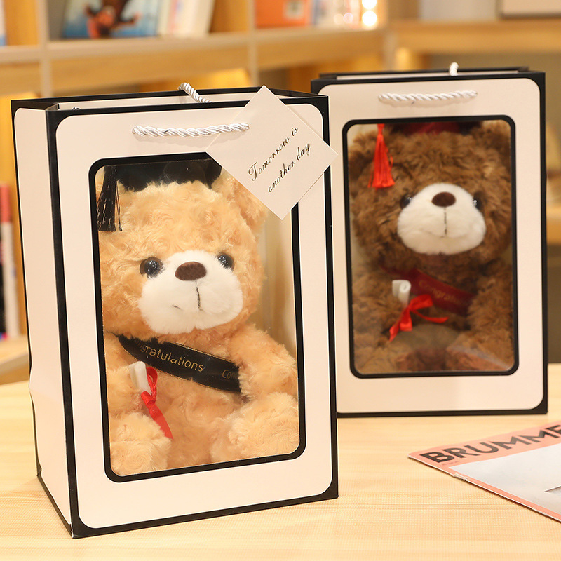 Doctor hat oso muñeca doctor Oso de peluche de juguete graduación oso muñeca de peluche oso de peluche graduación regalo conmemorativo