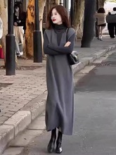 【两件套】冷淡系套装时尚气质御姐风灰色背心显连衣裙打底秋冬