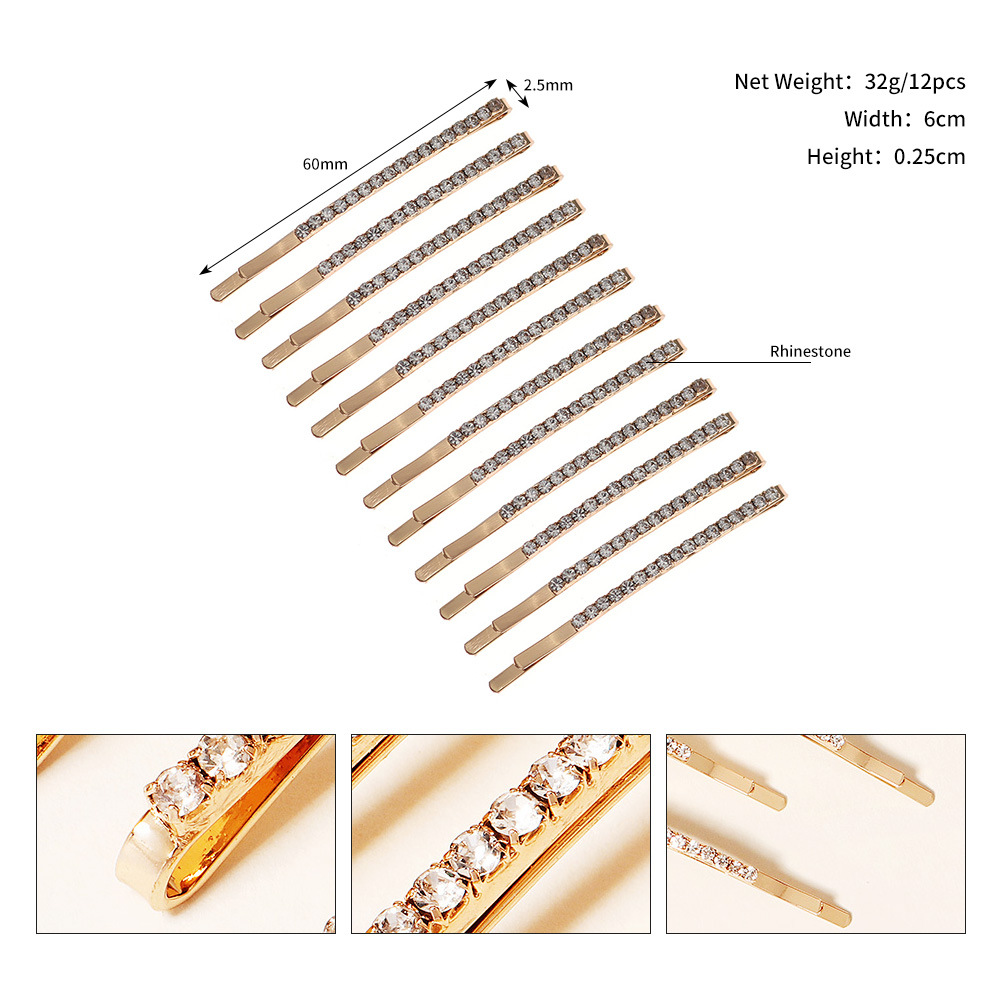 INS New Daily Bangs clip lateral rhinestone clip de pelo accesorios para el cabello chica clip lateral puesto suministro horquilla al por mayor