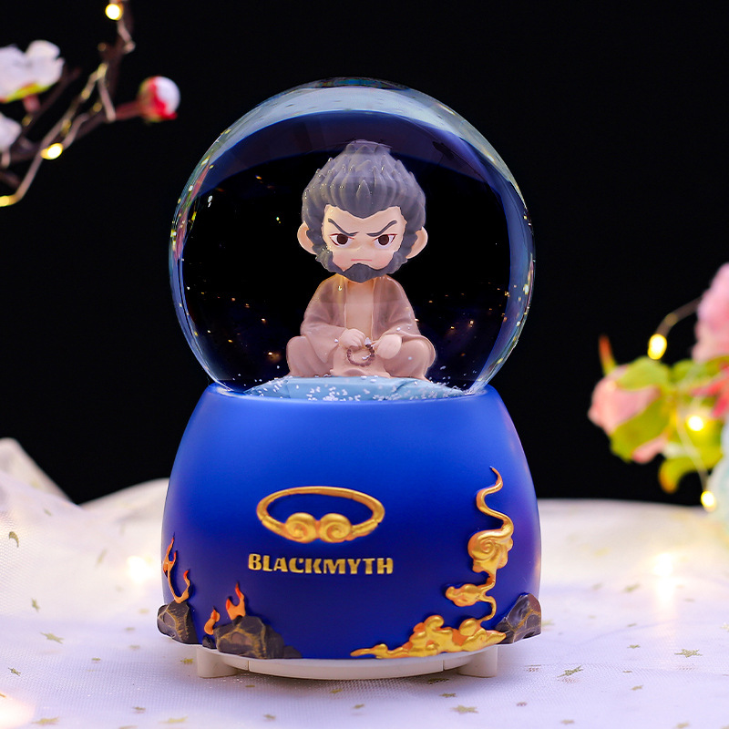 인기 판매 고대 스타일 서유기 수정 구슬 빛나는 눈 음악 상자 학생 휴일 선물 도매