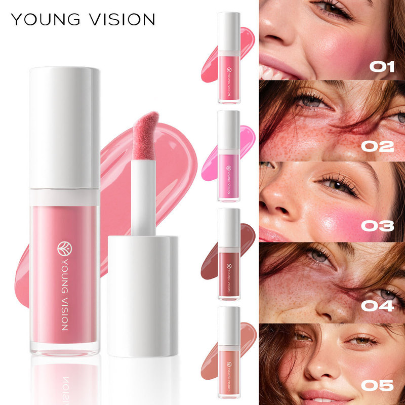 Young Vision 5-Color Matte Liquid Blush Silky Natural Blush Eyeshadow Lipstick All-In-One Liquid Blush