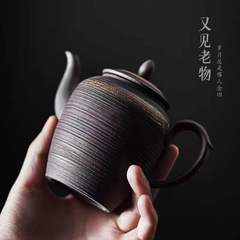 日式粗陶復古茶壺沏茶功夫茶具泡茶器創意復古手抓單人茶壺家用