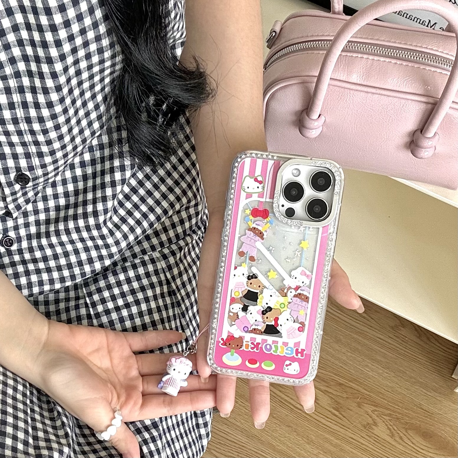 Creativo borde de diamante flash pierna larga KT gato para Apple 16ProMax funda para teléfono móvil 15Pro girl 14/13 nuevo 15