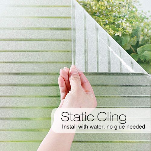 Factory wholesale new horizontal bar no-glue static glass film for glass windows and cabinets, removable static glass film