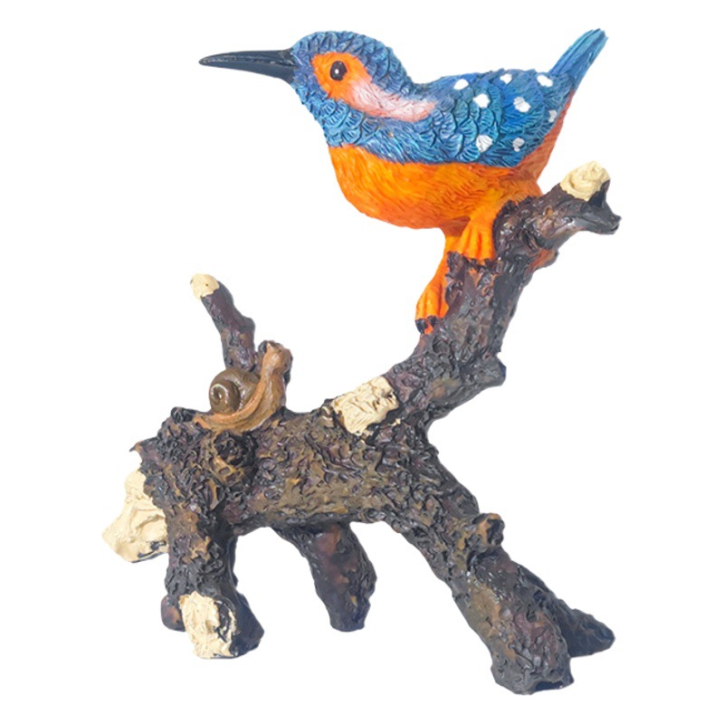 Nuevo método antiguo de cultivo de peces adornos de paisajismo martín pescador pájaro navideño micro paisaje accesorios de decoración de escritorio resina creativa