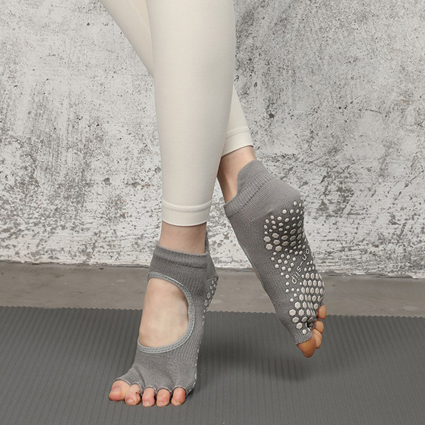 Calcetines antideslizantes profesionales para mujeres calcetines de cinco dedos de verano calcetines de Pilates transpirables de fitness de dedos de los pies