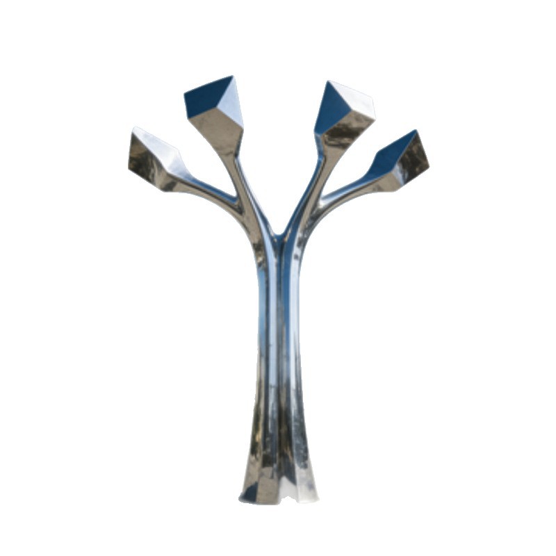 Escultura de acero inoxidable personalizada escultura de paisaje de gran área al aire libre escultura de paisaje de metal de forma especial escultura de hotel