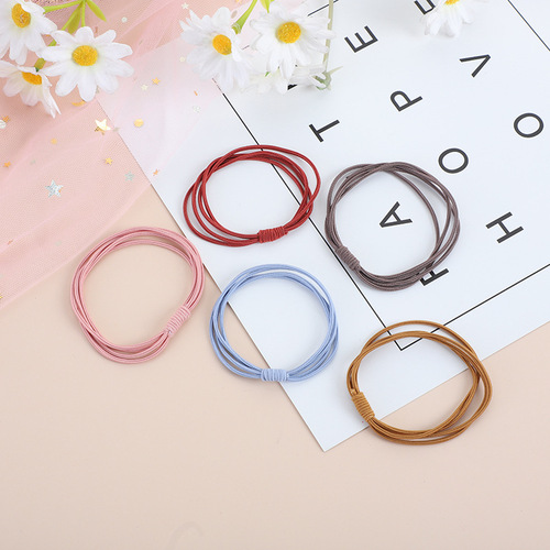 Japanese and Korean Simple Headband Hair Accessory, Simple Four-in-One High Elastic Hair Ring Rubber Band, Wholesale
