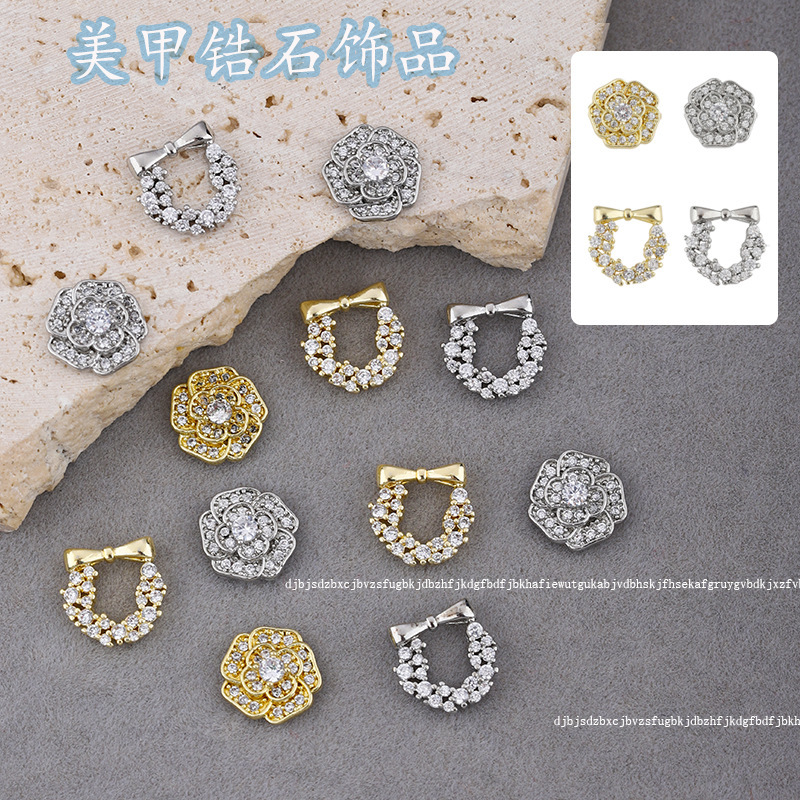 New manicure Camellia jewelry zircon luxury flash Diamond Japanese style all-match bow diamond nail decorations wholesale New manicure Camellia jewelry zircon luxury flash Diamond Japanese style all-match bow diamond nail decorations wholesale