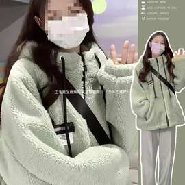 加厚羊羔毛绒外套女韩系反季棉衣棉服衣服秋冬季新款小个子温柔风
