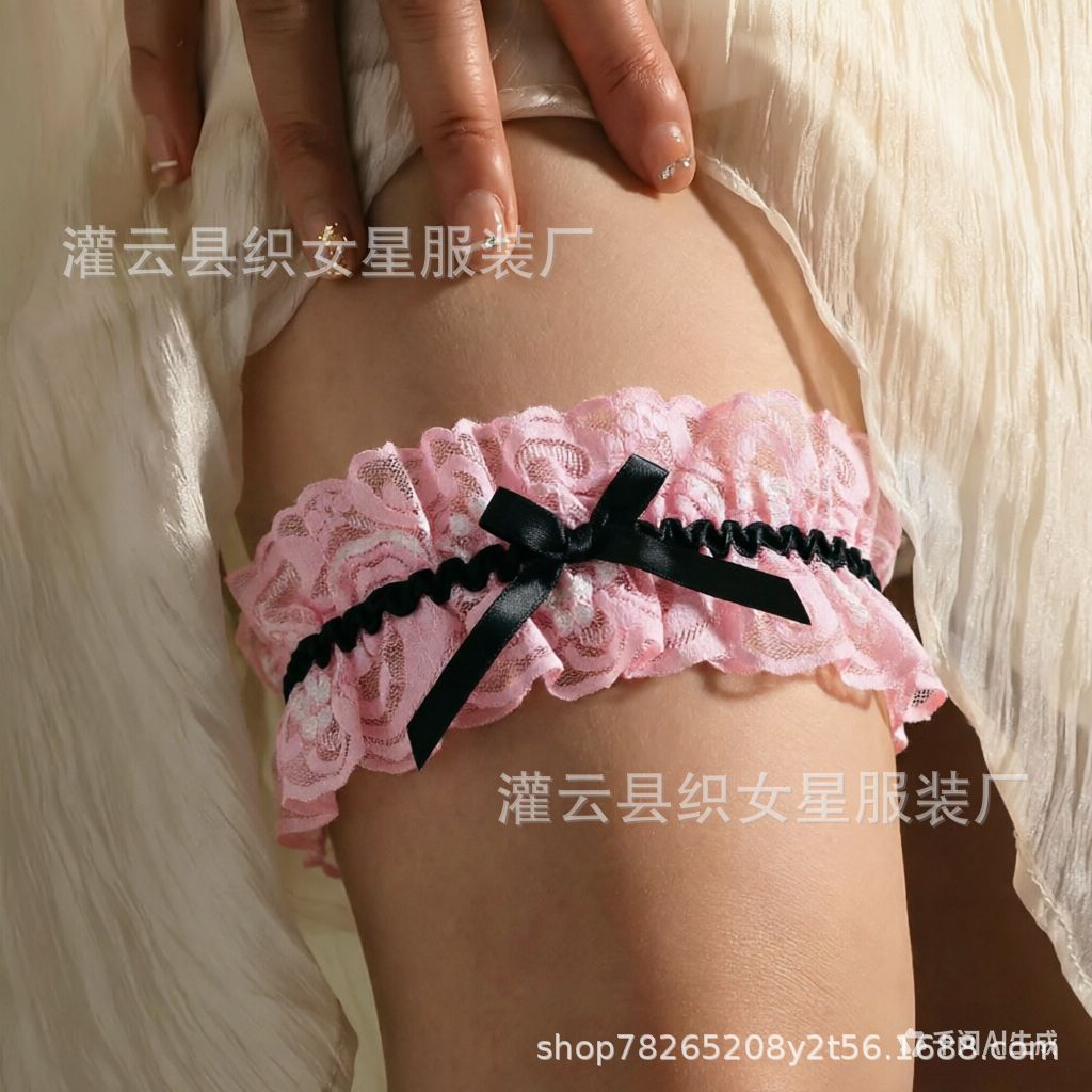 Lace Thigh Rings and Neck Collar Set for Bridal Lingerie Accessories — detail image 5