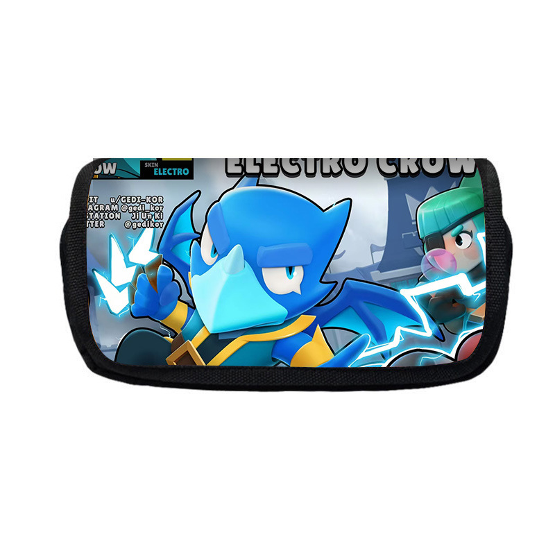 Nuevo salvaje bolsas de lápiz de estudiantes de gran capacidad caja de papelería personaje creativo de niños caja de lápiz doble lote transfronterizo