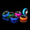 Tiktok live drainage dotted luminous stainless steel ring Personal crocodile leather color ring fashion men's hand ornaments