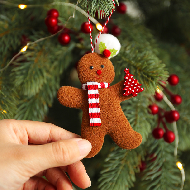 新しいクリスマス装飾ジンジャーブレッドマン人形ペンダントクリスマスツリー装飾アクセサリーペンダント小さなペンダント 3 点セット|undefined