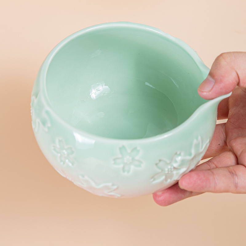 跨境日式带嘴抹茶碗抹茶套装百本立茶筅立渐变粉色抹茶套装茶拨|undefined