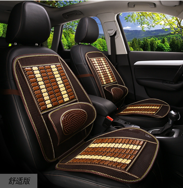Car seat cushion summer seat cushion wooden bead car cushion truck single piece seat car summer cool cushion breathable and ventilated rear
