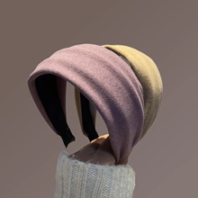 宽边发箍简约百搭网红爆款针织发卡秋冬超宽发带头饰发饰植绒高级