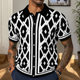 Amazon Cross-border Men's European and American Men's POLO Shirt Summer New Jacquard Knitted Short-sleeved Cardigan SY0033