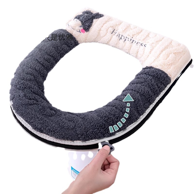 便器マット家庭用トイレ座布団四季通用便器マット厚手マット冬便器座布団|undefined