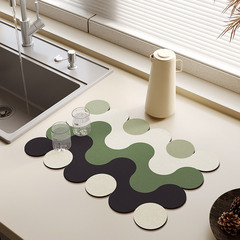 Modern Minimalist Sink Countertop Dishmat Kitchen Countertop Non-slip Drain Mat Absorbent Silica Gel Table Mat