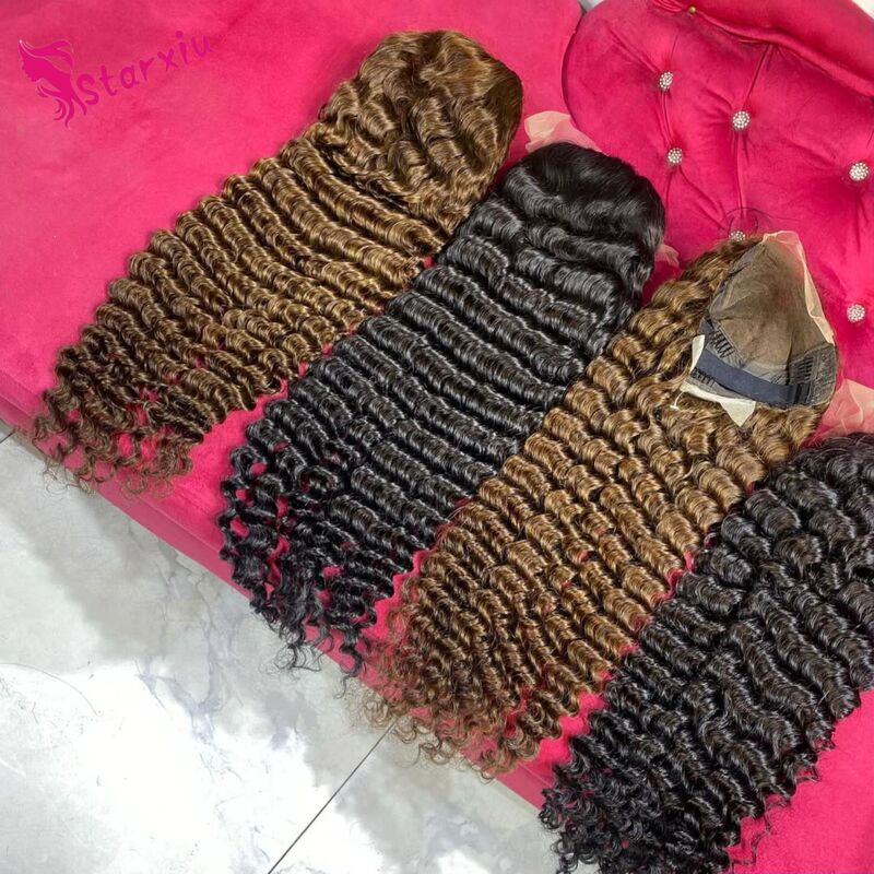 12A deep wave factory wigsfellフロンタル本物の髪のレースのヘッドカバークロスボーダー欧米|undefined