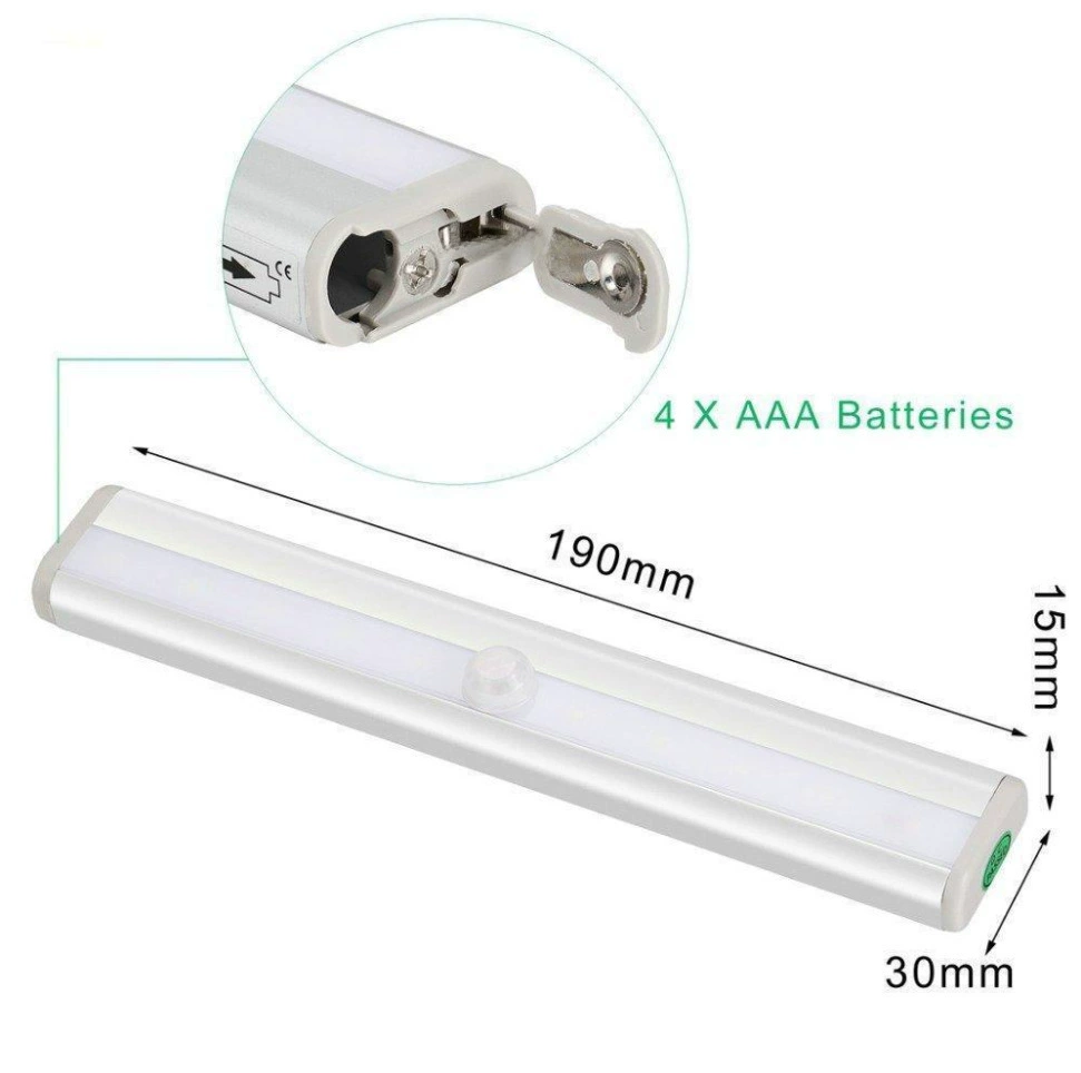 L0406 USB может заряжать 800мАч 10LED инфракрасный датчик тела лампа шкаф маленький ночник длинная алюминиевая полоса лампа
