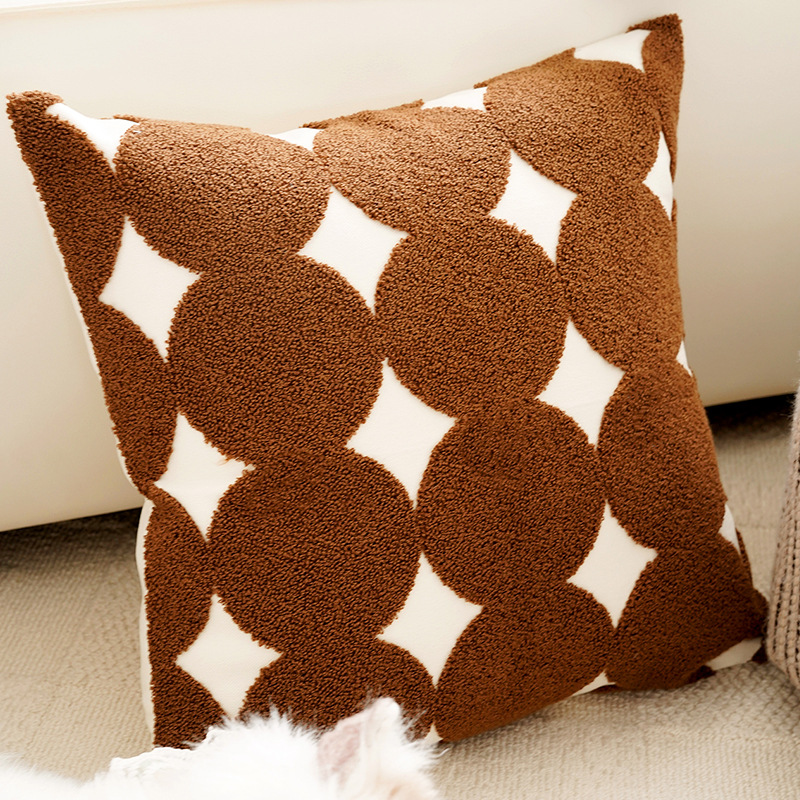 Gran punto marrón cuadrado 45x45cm funda de almohada separada